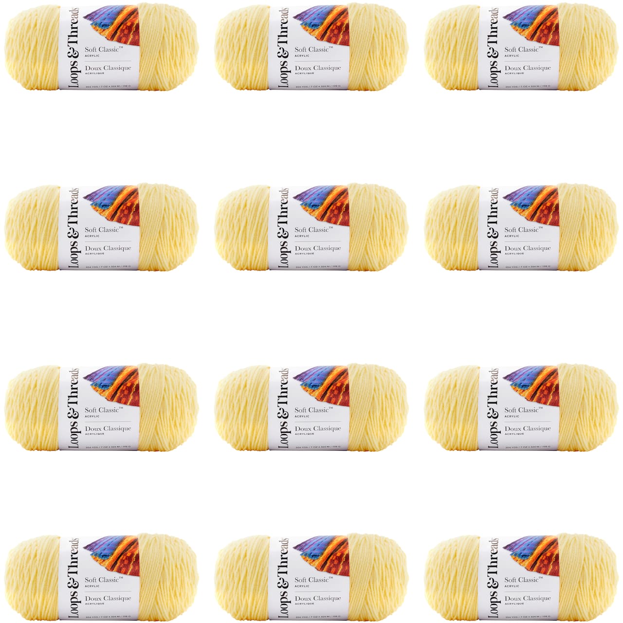 12 Pack: Soft Classic™ Solid Yarn by Loops & Threads®